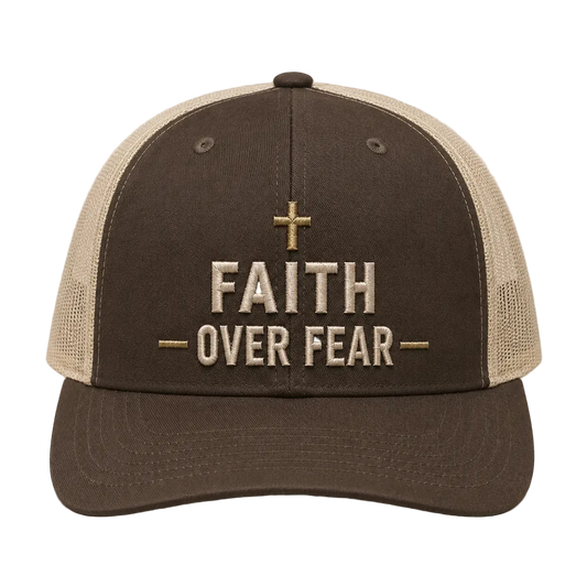 Faith Over Fear Camo Rope Snapback Hat – Christian Embroidered Outdoor Cap
