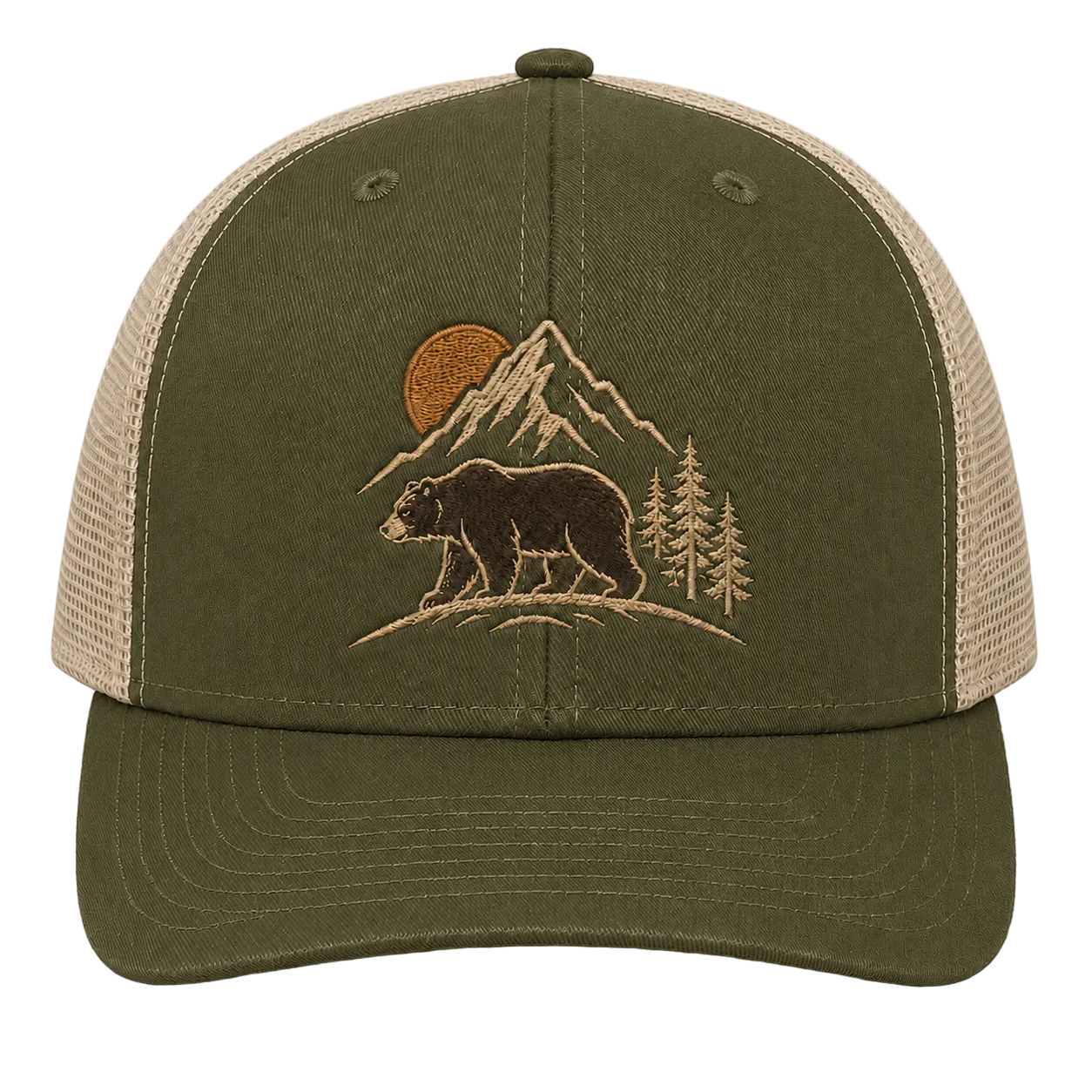 Last Light Black Bear Embroidered Trucker Hat – Mountain Pine Cap