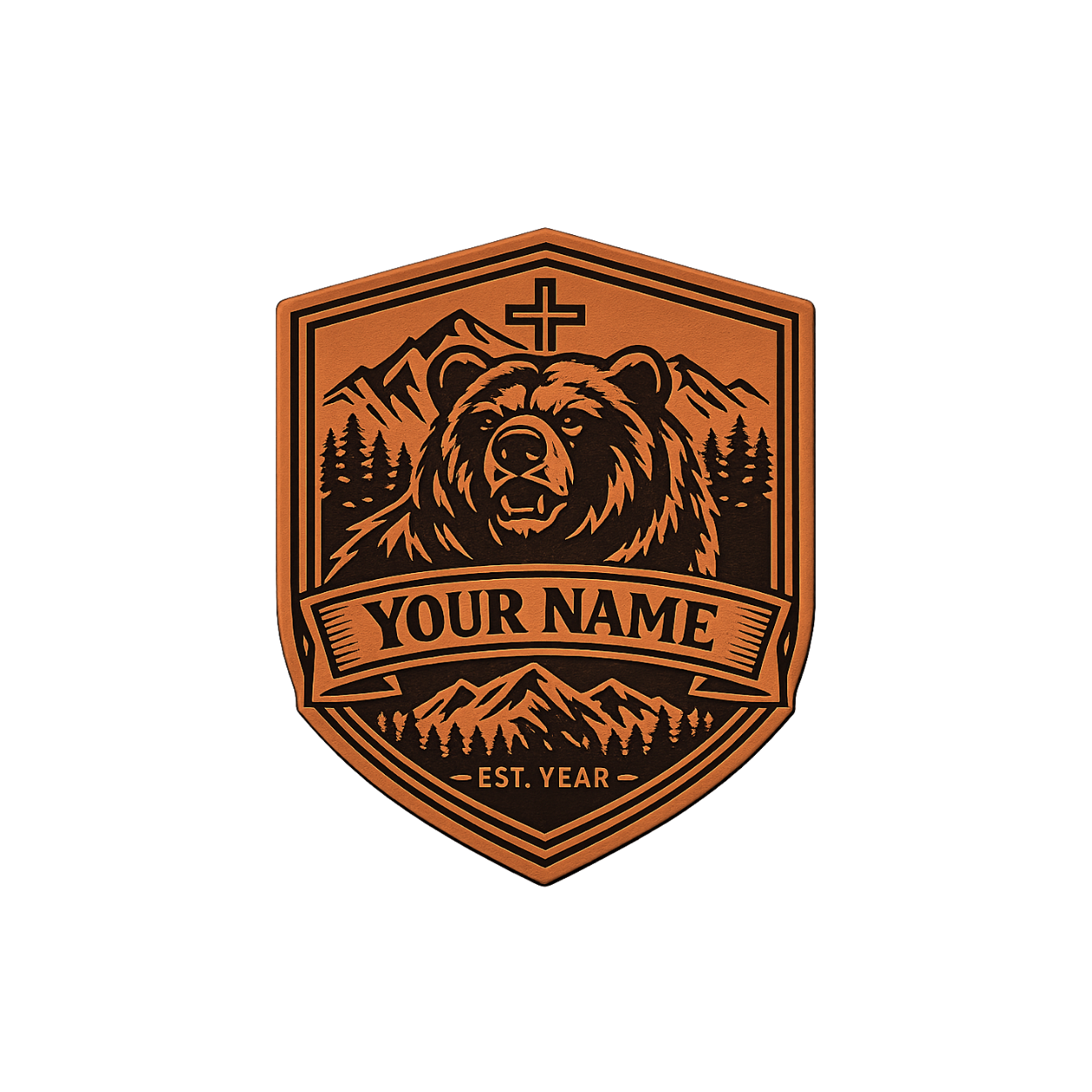 Personalized Christian Bear Leather Patch Trucker Hat – Faith in the Wilderness