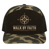 Walk by Faith Compass Camo Trucker Hat – 2 Corinthians 5:7 Christian Outdoor Cap