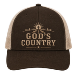 God’s Country Sunrise Cross Embroidered Trucker Hat