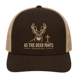 Psalm 42:1 Whitetail Deer Embroidered Trucker Hat – Christian Hunting Cap