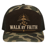 Walk by Faith Footsteps Camo Trucker Hat – Christian Outdoor Cap