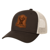 Personalized Christian Buck Leather Patch Trucker Hat