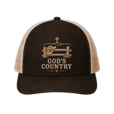 God’s Country Cowboy Hat & Cross Embroidered Trucker Hat