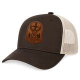 Personalized Christian Elk Leather Patch Trucker Hat