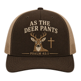 Psalm 42:1 Deer Embroidered Trucker Hat – Christian Hunting Cap