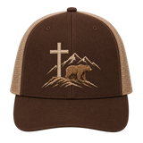 Christian Bear Mountain Embroidered Trucker Hat – Cross Outdoor Cap