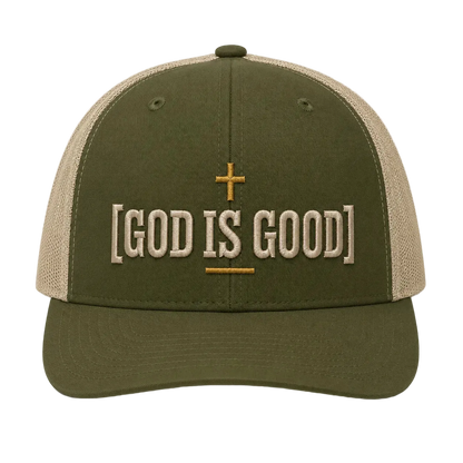 God Is Good Camo Rope Snapback Hat – Christian Embroidered Outdoor Cap