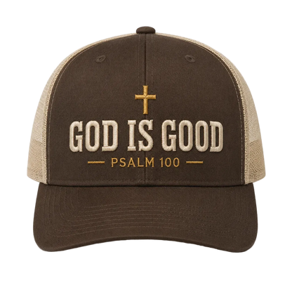 God Is Good Camo Rope Snapback Hat – Christian Embroidered Outdoor Cap