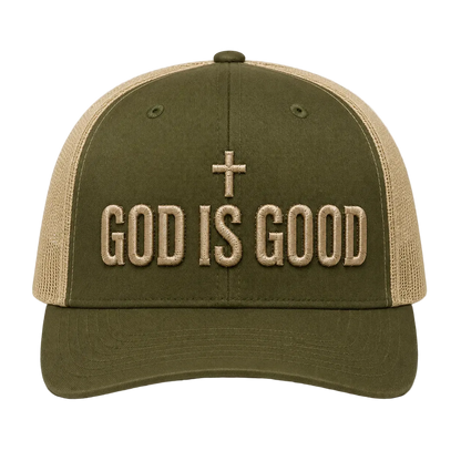 God Is Good Camo Rope Snapback Hat – Christian Embroidered Outdoor Cap