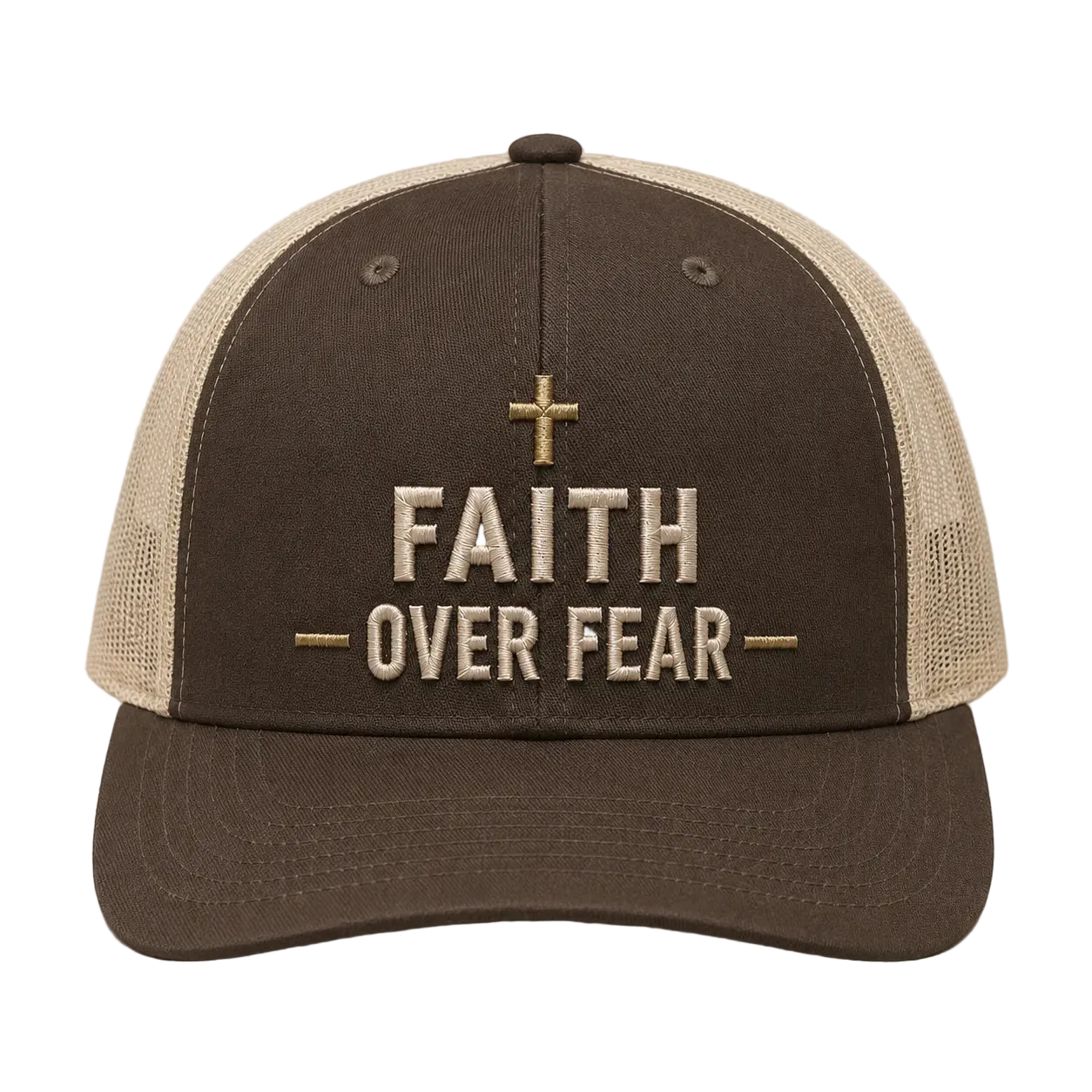 Faith Over Fear Camo Rope Snapback Hat – Christian Embroidered Outdoor Cap