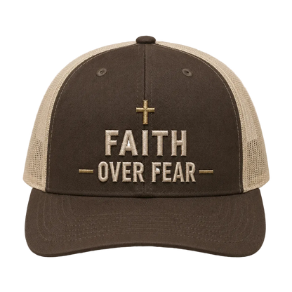 Faith Over Fear Camo Rope Snapback Hat – Christian Embroidered Outdoor Cap
