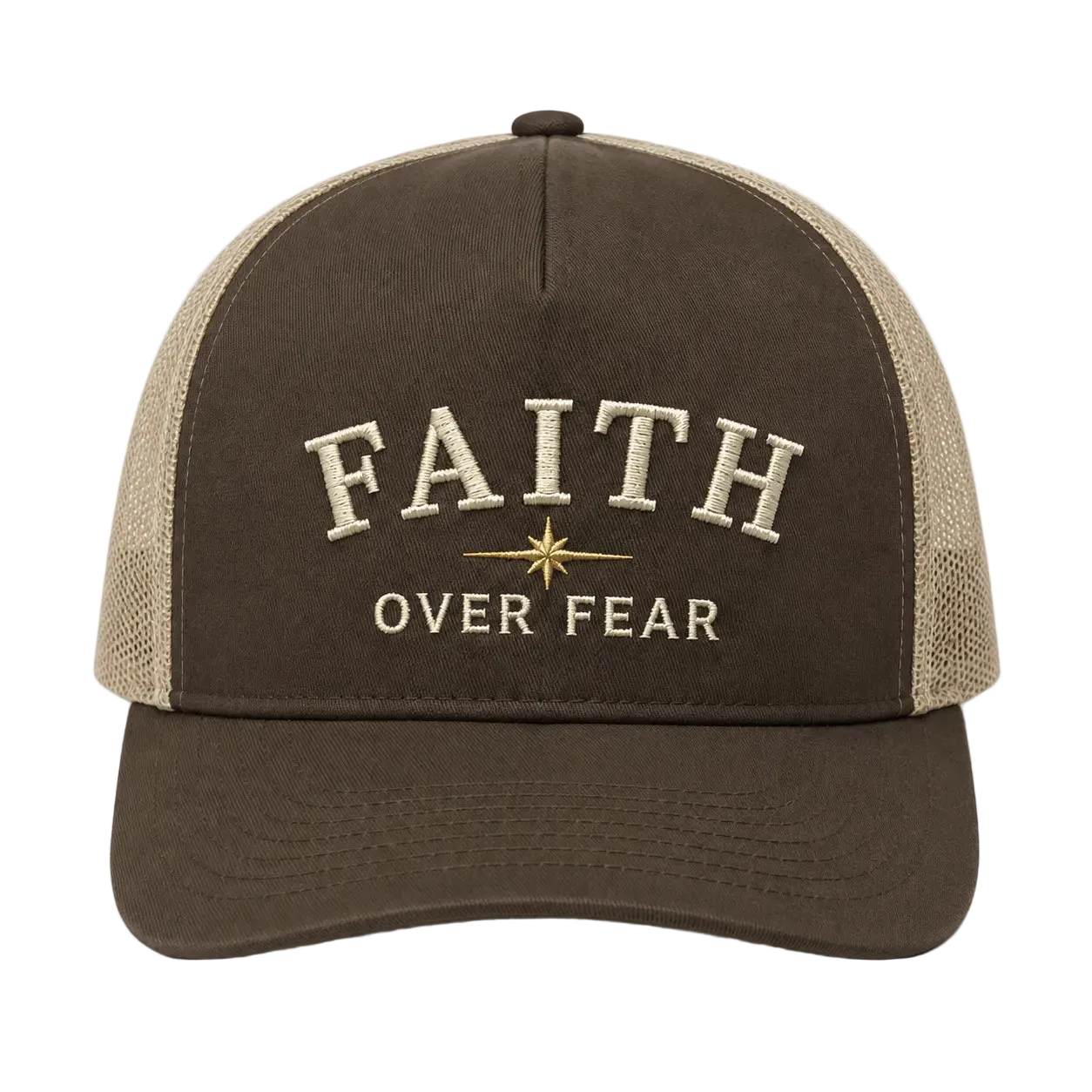 Faith Over Fear Camo Rope Snapback Hat – Christian Embroidered Outdoor Cap