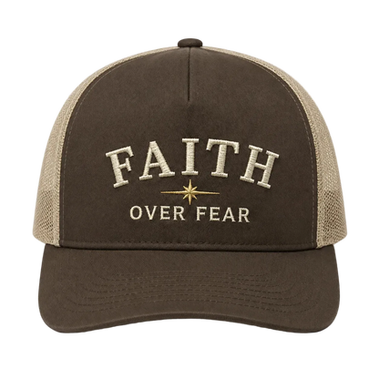 Faith Over Fear Camo Rope Snapback Hat – Christian Embroidered Outdoor Cap
