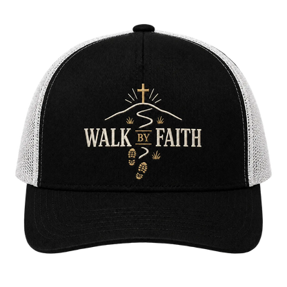 Walk by Faith Trail Trucker Hat – 2 Corinthians 5:7 Christian Outdoor Cap