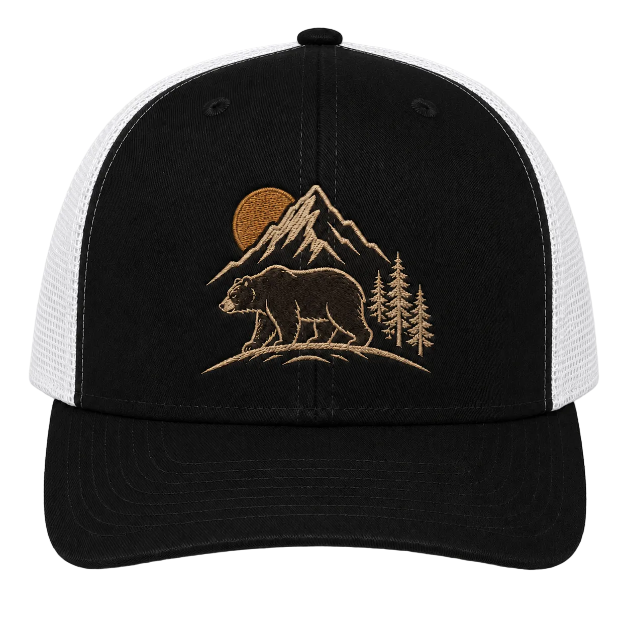 Last Light Black Bear Embroidered Trucker Hat – Mountain Pine Cap