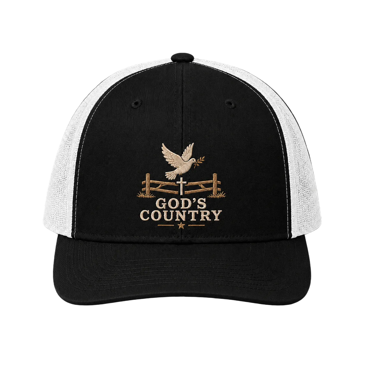 God’s Country Dove & Cross Embroidered Trucker Hat