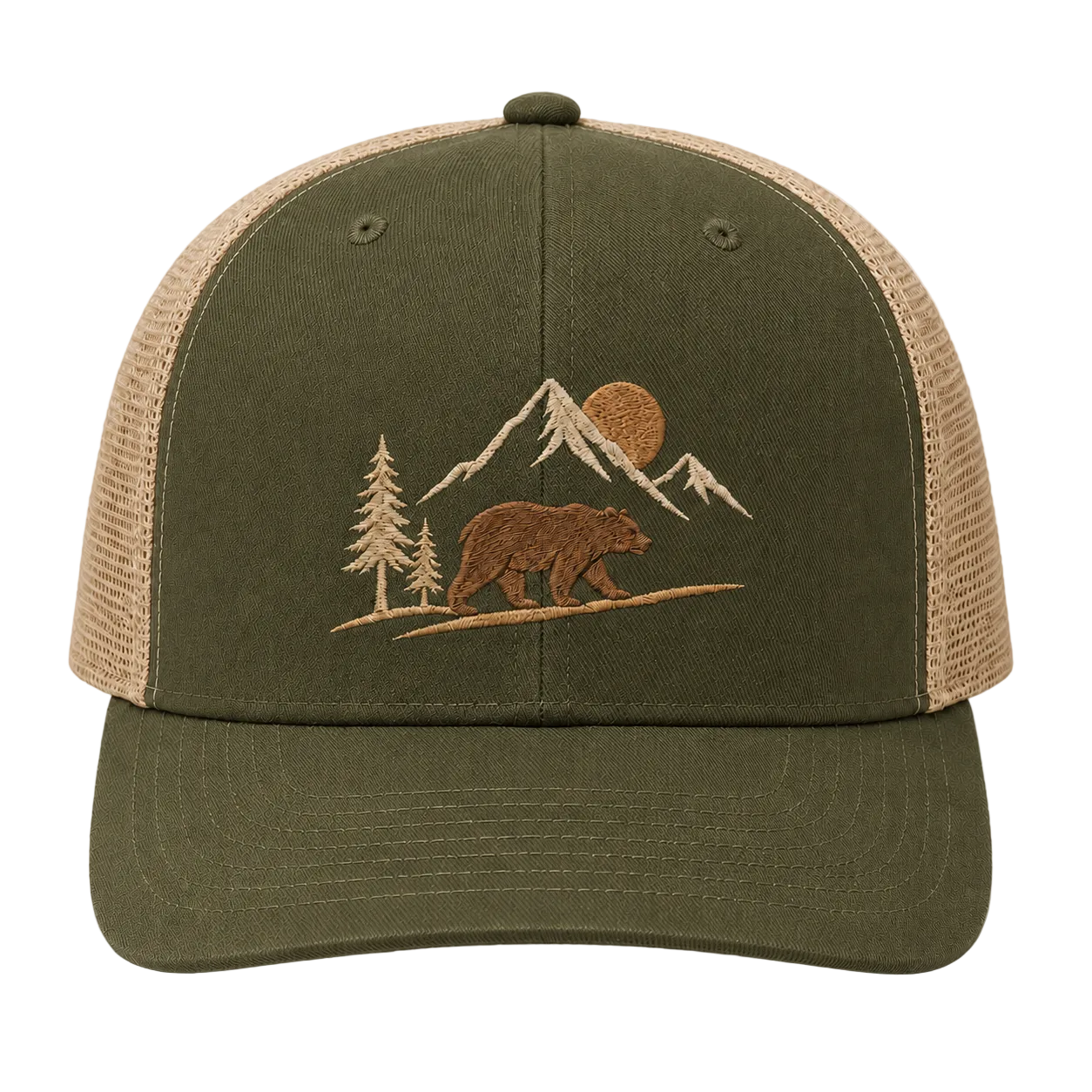 Cedar Pass Bear Embroidered Trucker Hat – Backcountry Trail Cap