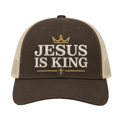 Jesus Is King Camo Rope Snapback Hat – Christian Embroidered Outdoor Cap