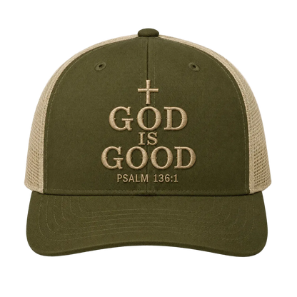 God Is Good Camo Rope Snapback Hat – Christian Embroidered Outdoor Cap