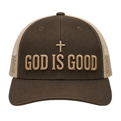 God Is Good Camo Rope Snapback Hat – Christian Embroidered Outdoor Cap