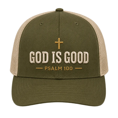 God Is Good Camo Rope Snapback Hat – Christian Embroidered Outdoor Cap