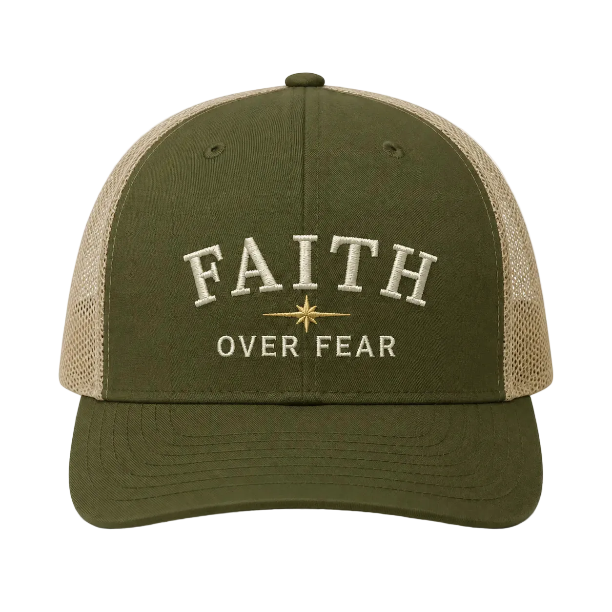 Faith Over Fear Camo Rope Snapback Hat – Christian Embroidered Outdoor Cap