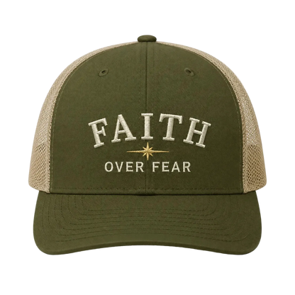 Faith Over Fear Camo Rope Snapback Hat – Christian Embroidered Outdoor Cap