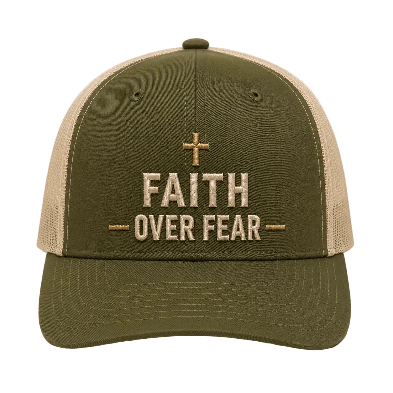 Faith Over Fear Camo Rope Snapback Hat – Christian Embroidered Outdoor Cap
