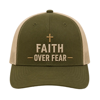 Faith Over Fear Camo Rope Snapback Hat – Christian Embroidered Outdoor Cap