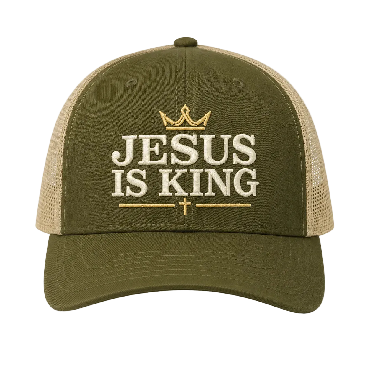 Jesus Is King Camo Rope Snapback Hat – Christian Embroidered Outdoor Cap