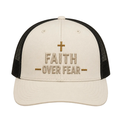 Faith Over Fear Camo Rope Snapback Hat – Christian Embroidered Outdoor Cap