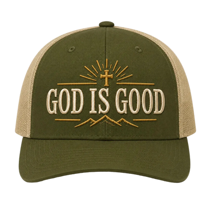 God Is Good All the Time Camo Snapback Hat – Christian Embroidered Outdoor Cap