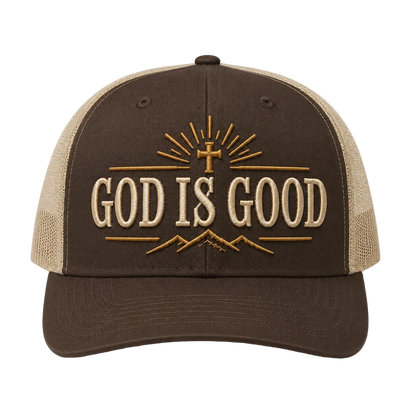 God Is Good All the Time Camo Snapback Hat – Christian Embroidered Outdoor Cap