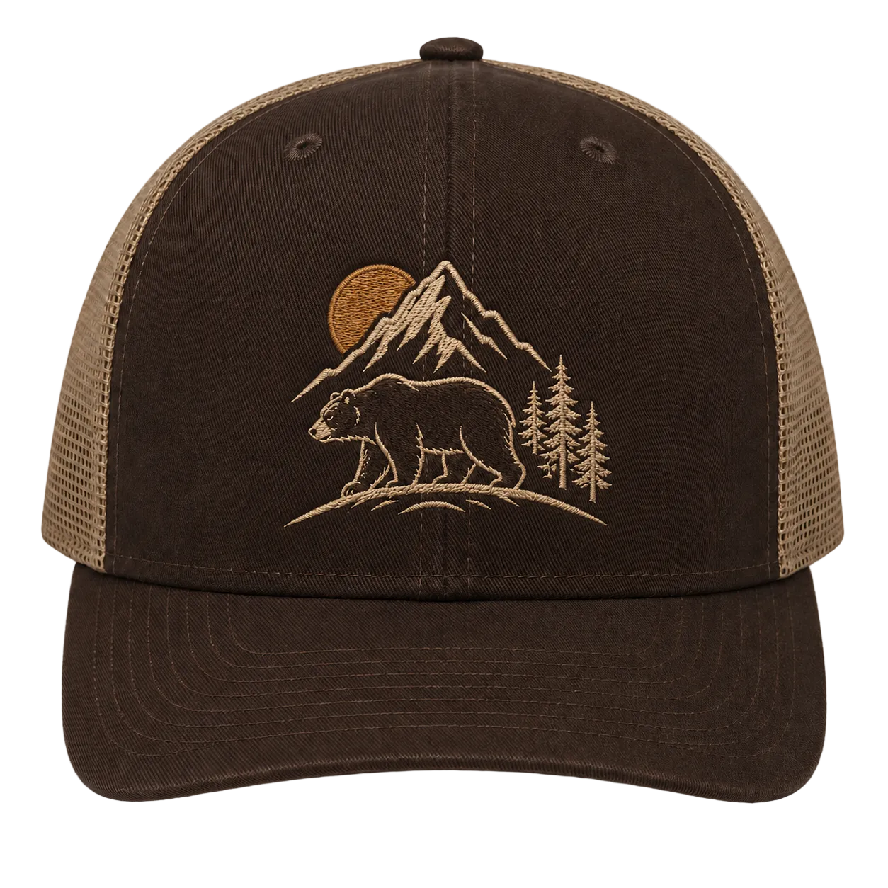 Last Light Black Bear Embroidered Trucker Hat – Mountain Pine Cap