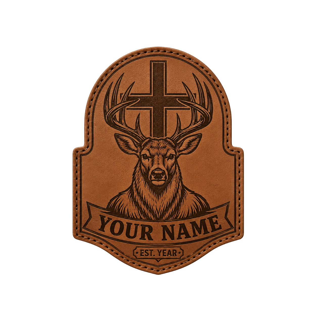 Personalized Christian Elk Leather Patch Trucker Hat