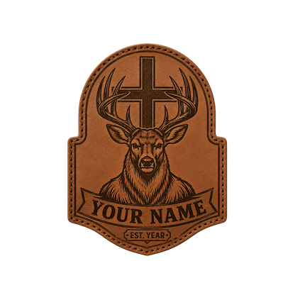 Personalized Christian Elk Leather Patch Trucker Hat