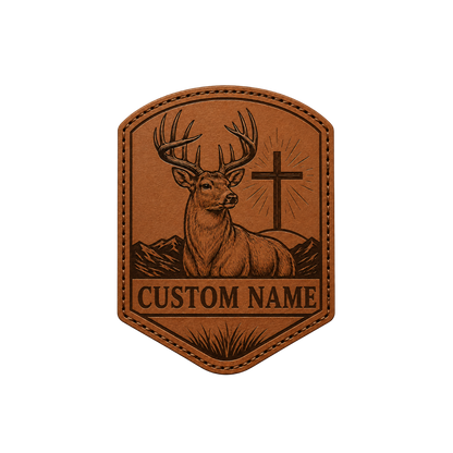 Personalized Christian Deer Leather Patch Trucker Hat