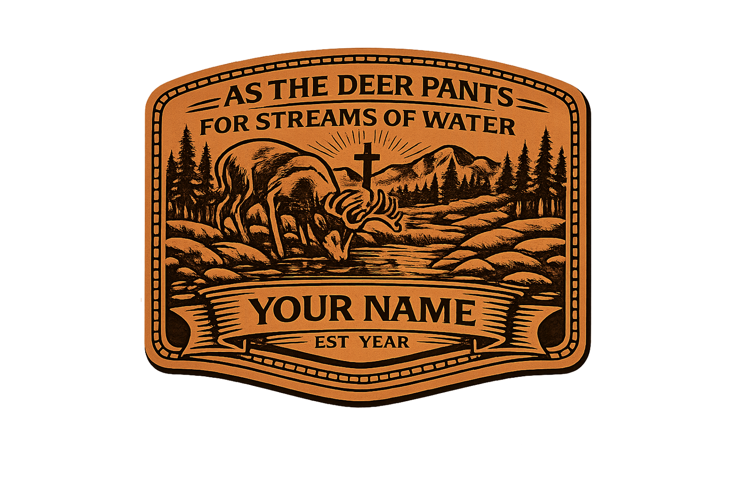 Personalized Psalm 42 Deer Leather Patch Trucker Hat – Christian Hunting Cap