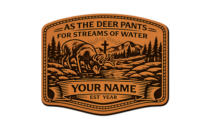 Personalized Psalm 42 Deer Leather Patch Trucker Hat – Christian Hunting Cap