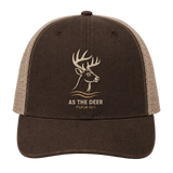 Psalm 42:1 Whitetail Deer Embroidered Trucker Hat – Christian Cap