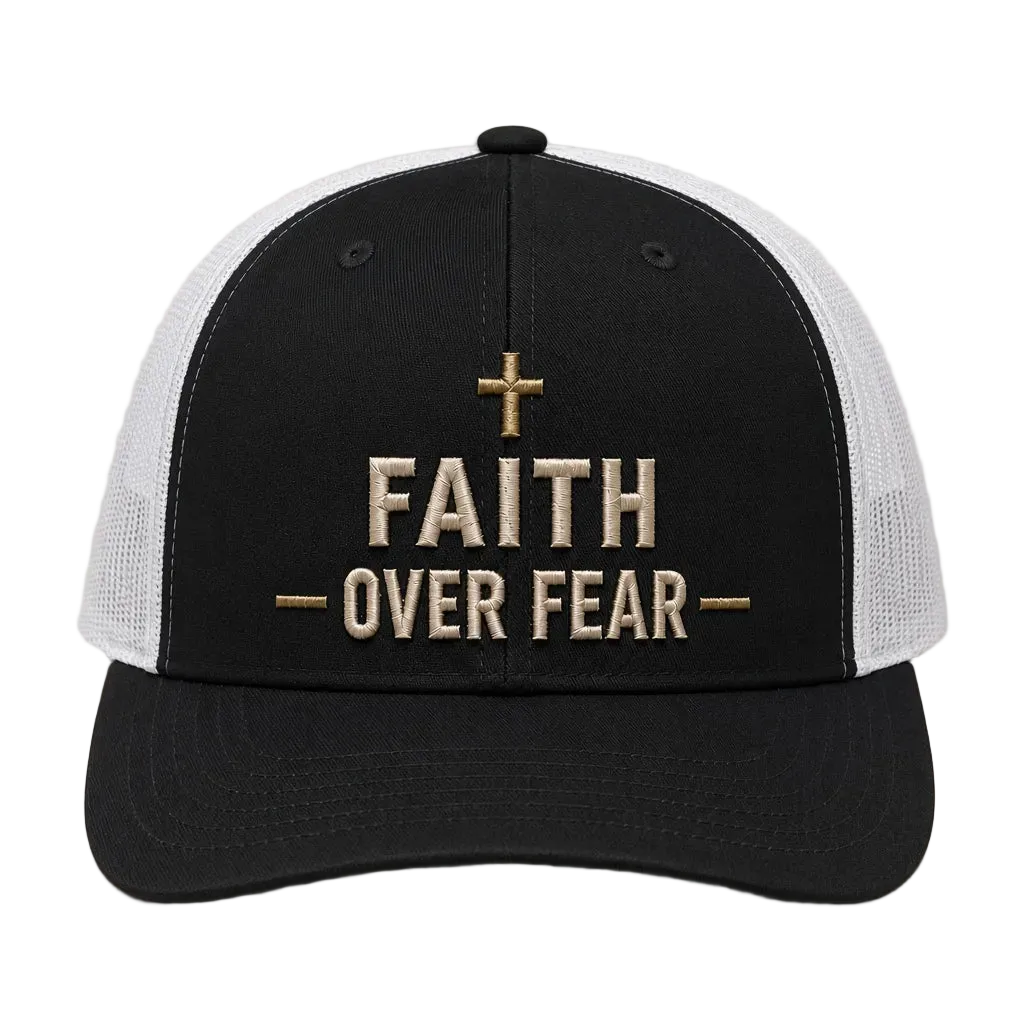 Faith Over Fear Camo Rope Snapback Hat – Christian Embroidered Outdoor Cap
