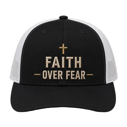 Faith Over Fear Camo Rope Snapback Hat – Christian Embroidered Outdoor Cap